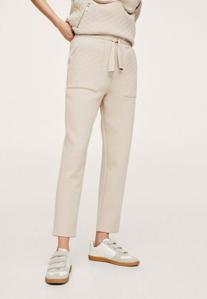 Tracksuit bottoms - open beige