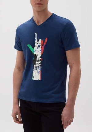 DE MANGA CORTA - Camiseta estampada - azul