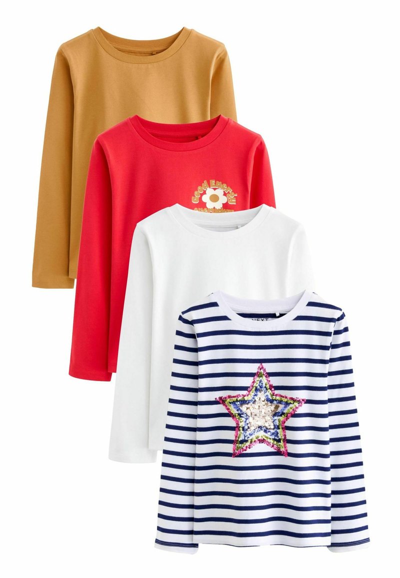 Next Next 4 PACK - Long sleeved top - red white ochre