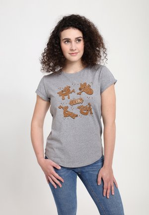 Henry Tiger CATDOG COOKIES - T-shirts print - melange grey