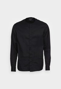 STRAIGHT FIT FABRIC - Camisa - black