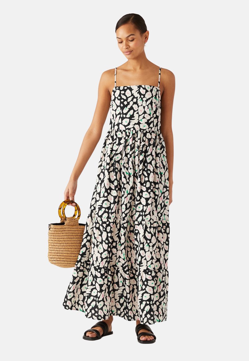 Marks & Spencer PURE COTTON PRINTED TEIRED Robe longue black mix