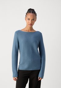 Marc O'Polo LONGSLEEVE BOAT NECK - Strickpullover - hazy blue