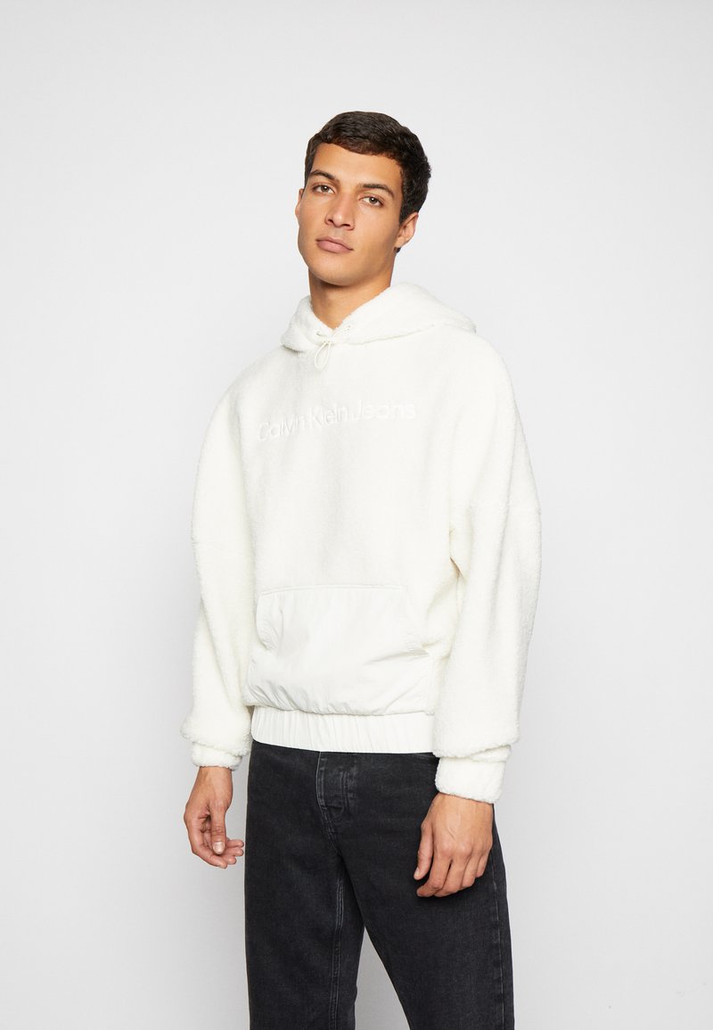 Calvin Klein Jeans MIX MEDIA HOODIE Hoodie ivory/offwhite