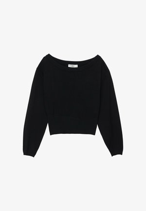 PULL&BEAR, STRIPED BOAT-NECK - JUMPER - Pullover - black