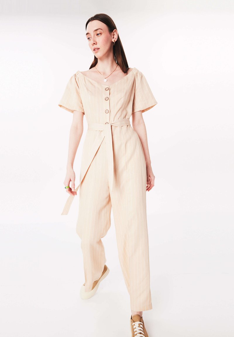 Damen Kleider | Twist Jumpsuit natural/braun - GS85447 Damen Kleider | Twist Jumpsuit natural/braun - GS85447