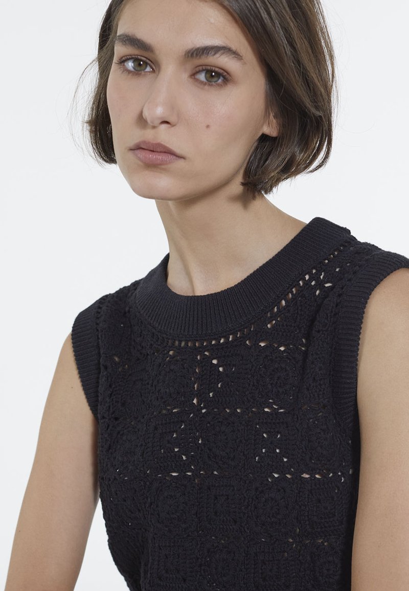 Damen Bekleidung | The Kooples SANS MANCHES EFFET CROCHET Top black/schwarz - QR87197 Damen Bekleidung | The Kooples SANS MANCHES EFFET CROCHET Top black/schwarz - QR87197