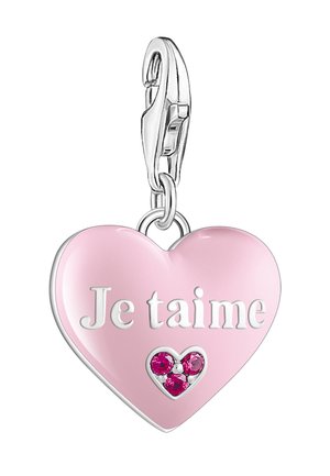 JE T´AIME HERZ KALTEMAIL - Ciondolo - pink silberfarben rot