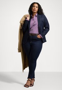 Lauren Ralph Lauren Woman CLASSIC FIT STRIPED BROADCLOTH SHIRT - Pogājama blūze - purple/white/black