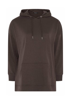 Yours Clothing, PLUS SIZE SWEATSHIRTS & HOODIES - Felpa con cappuccio - chocolate