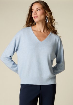 Oltre, MAGLIA SCOLLO A V - Maglione - azzurro
