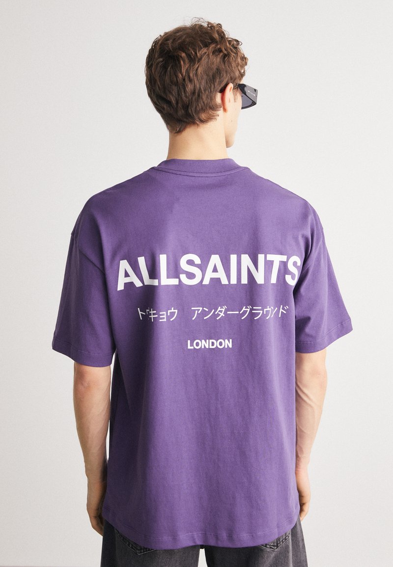 AllSaints UNDERGROUND CREW - Marškinėliai su spaudiniu - lapis purple