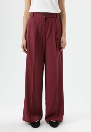 HIGH WAIST - Pantalon classique - burgundy