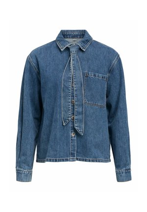 Object, BLOUSE BOW DETAIL - Camicia - medium blue denim