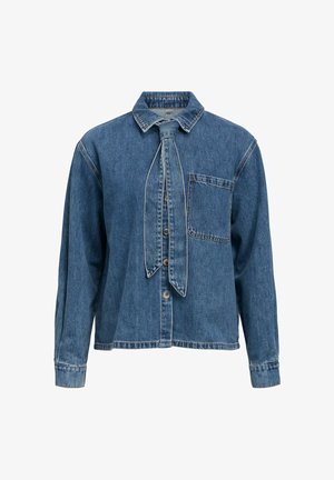 Object, BLOUSE BOW DETAIL - Camicia - medium blue denim
