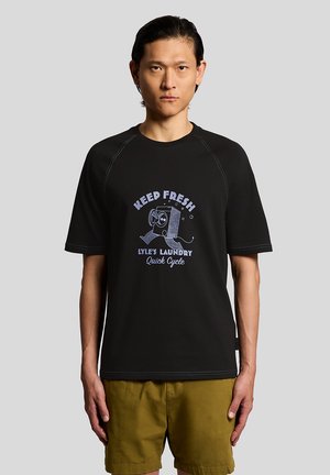 KEEP FRESH GRAPHIC - Tricou cu imprimeu - jet black/ bubble blue