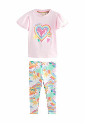 RAINBOW SET - Legíny - kalhoty  - pink