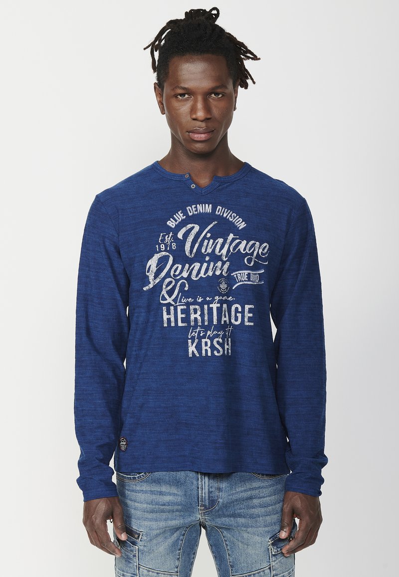 Koroshi Top s dlhým rukávom - indigo blue