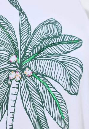 Angel of Style, PALM TREES OCEAN BREEZE SHORT SLEEVE GRAPHIC TEE - T-Shirt print - snow white