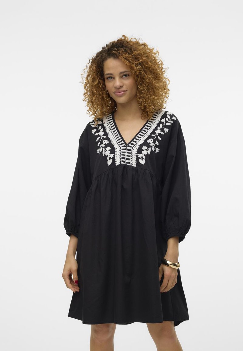Vero Moda VMVACATION DRESS - Day dress - black/white/black - Zalando.ie