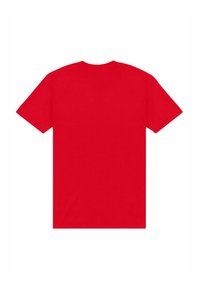 Rød kortærmet t-shirt i en ensfarvet farve med en rund hals, lavet af blødt stof, med en afslappet pasform og uden grafik eller udsmykninger.
