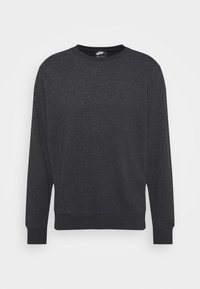 Mörkgrå långärmad crewneck sweatshirt med ribbade ärmmuddar och nederkant, med en diskret Nike-logotyp på överkroppen.