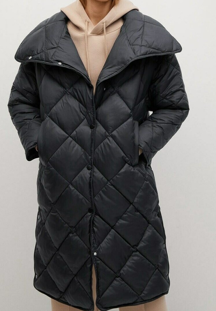 Mango Abrigo de invierno - black