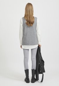 VILA Strickpullover - mottled dark grey