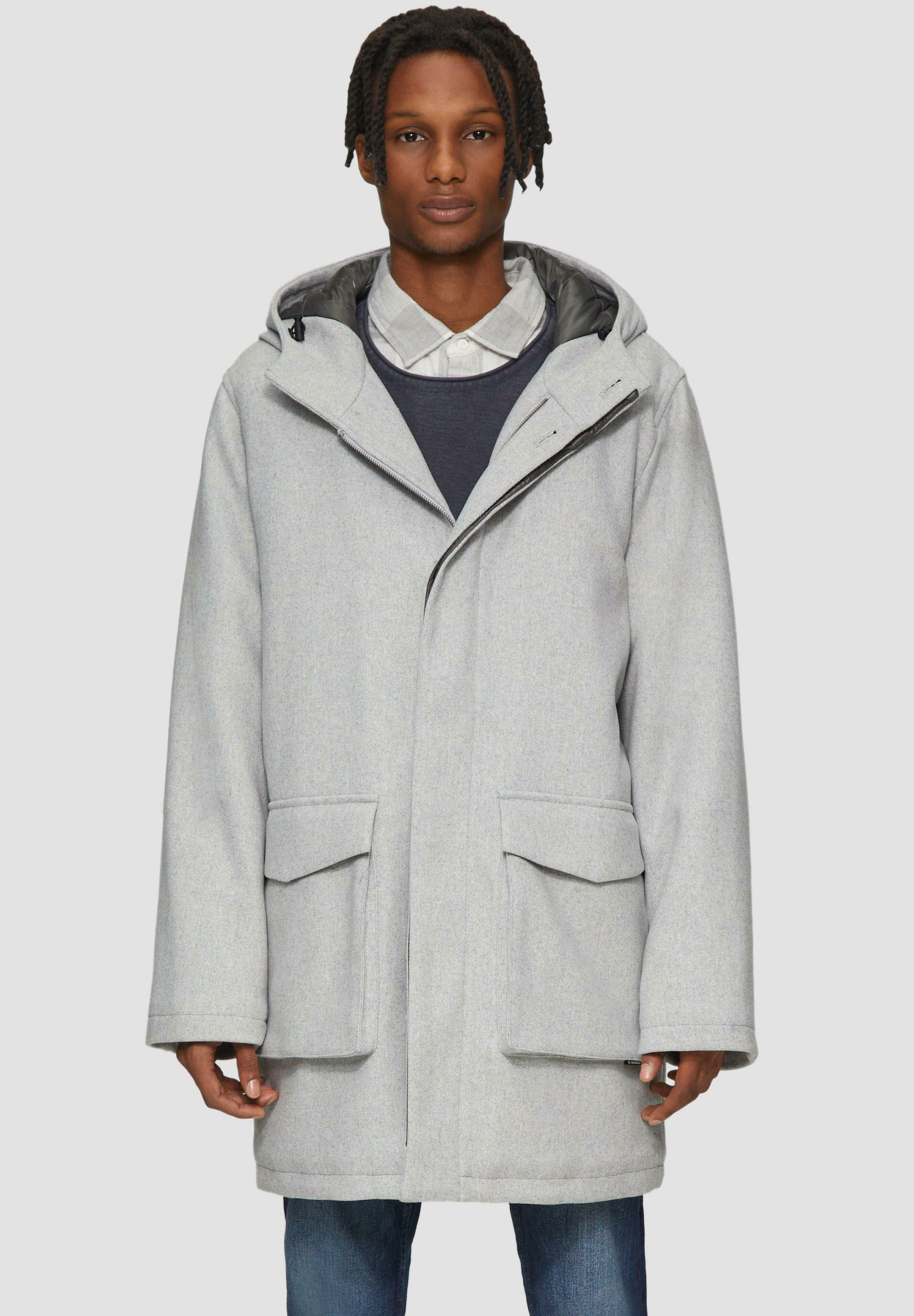 QS KAPUZEN AUS MIT GESTEPPTEM Manteau d'hiver grau meliert