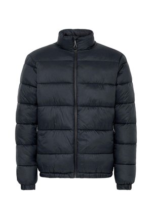 Must have mustristukk puffer-jakk musta värviga, millel on kõrge krae, ees lukk, elastsed mansetid ja külgedel lukuga taskud.