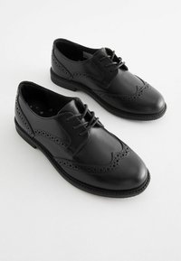 Next SCHOOL LACE-UP BROGUE DETAIL SHOES - Fűzős cipők - matt black