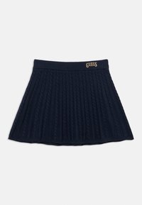 Φούστα σε ριμπ πλεκτή ύφανση σε ναυτικό μπλε χρώμα με φαρδιά γραμμή, διαθέτει υφή με καλώδιο και ελαστική μέση με λογότυπο.