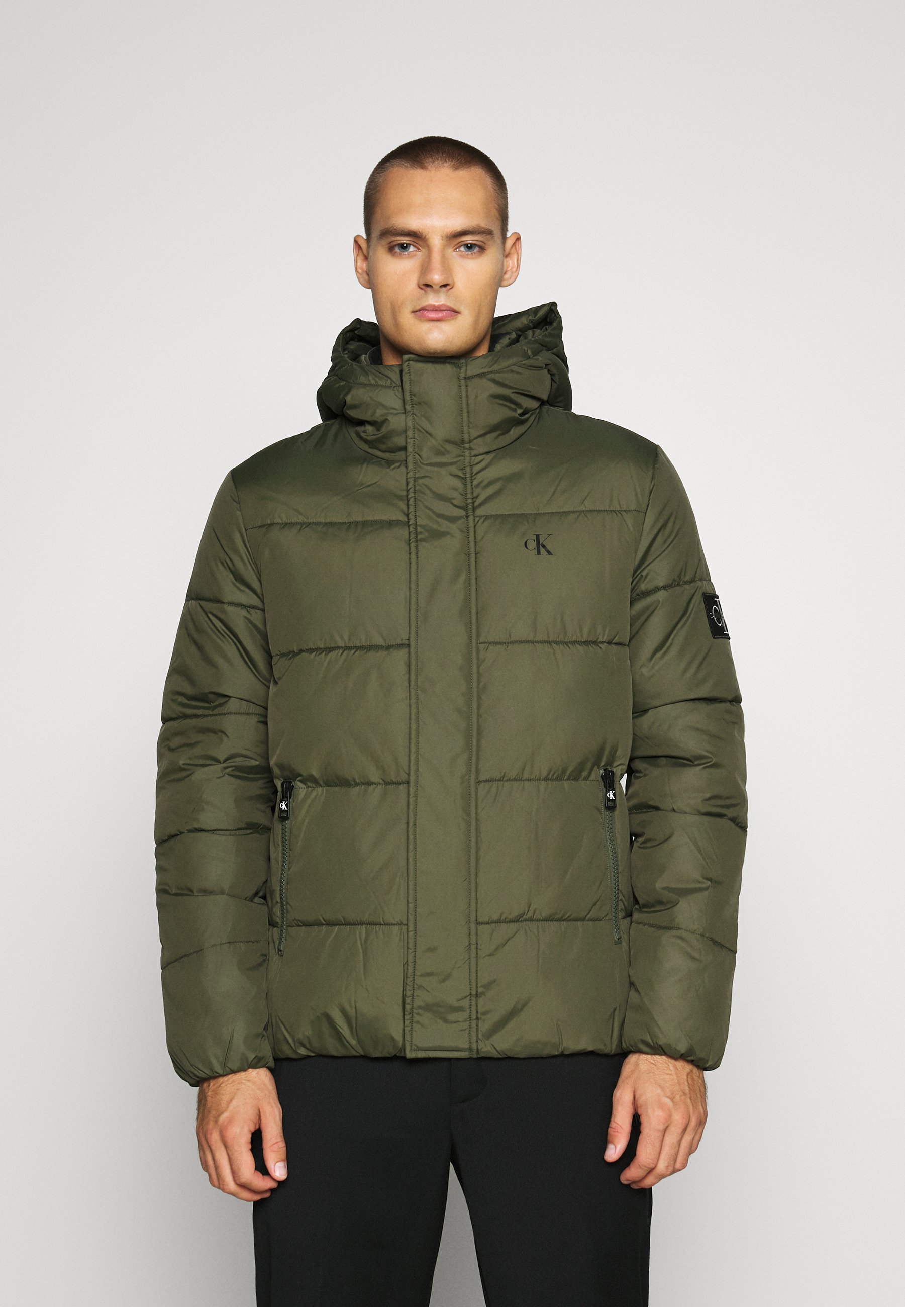 calvin klein puffer hooded jacket