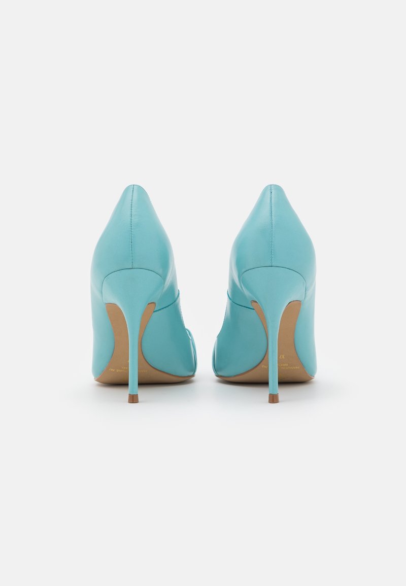 Escarpins San Marina En Cuir Bleu - Taille 36, Talon Kitten Heel - Très Bon état Occasion