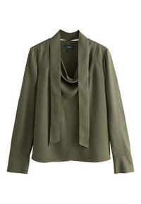 REGULAR FIT - LONG SLEEVE DRAPE TIE-NECK  - Blúz - khaki green
