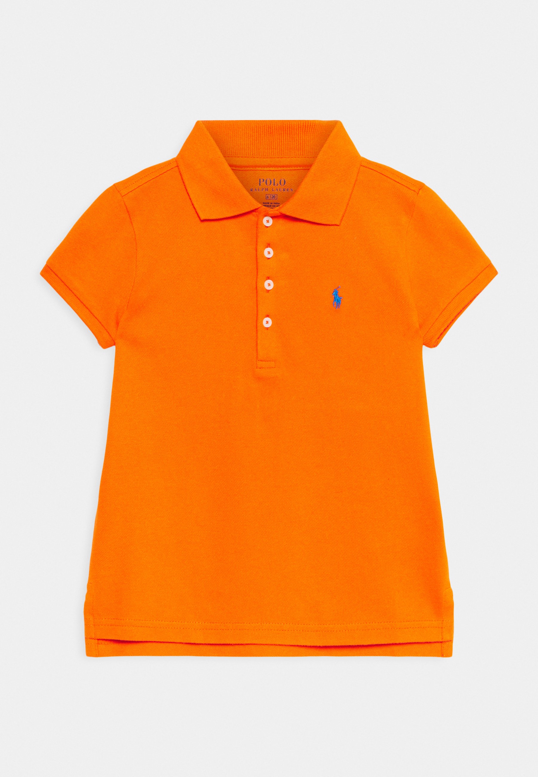 orange and blue polo t shirt