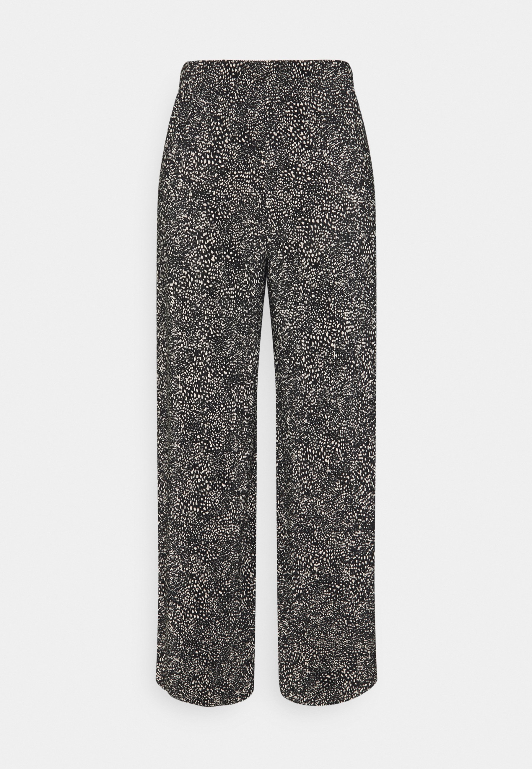 ONLY ONLTAMMIE PLISSE PANT - Broek - black/white/Zwart - Zalando.nl