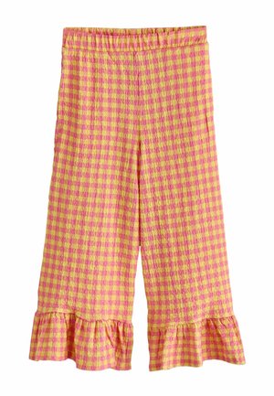 Next, REGULAR FIT - FRILL HEM TEXTURED TROUSERS . - Bukser - pink yellow gingham