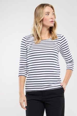 MARINIÈRE STRIPE 3/4 T-SHIRT - Langærmet T-shirt - blanc/rich navy