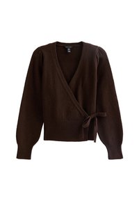 PUFF SLEEVE WRAP - Jumper - dark brown