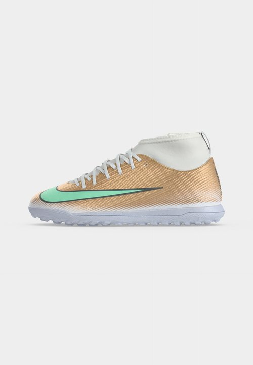 Nike JR MERCURIAL SUPERFLY 11 CLUB TF KYLIAN MBAPPE UNISEX - Botines de fútbol para césped - metallic gold-coloured/clear jade — foto 2