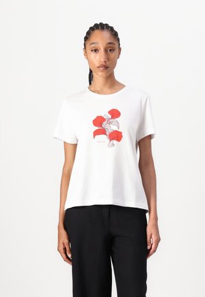 TOM TAILOR CREW NECK - Print T-shirt - off-white