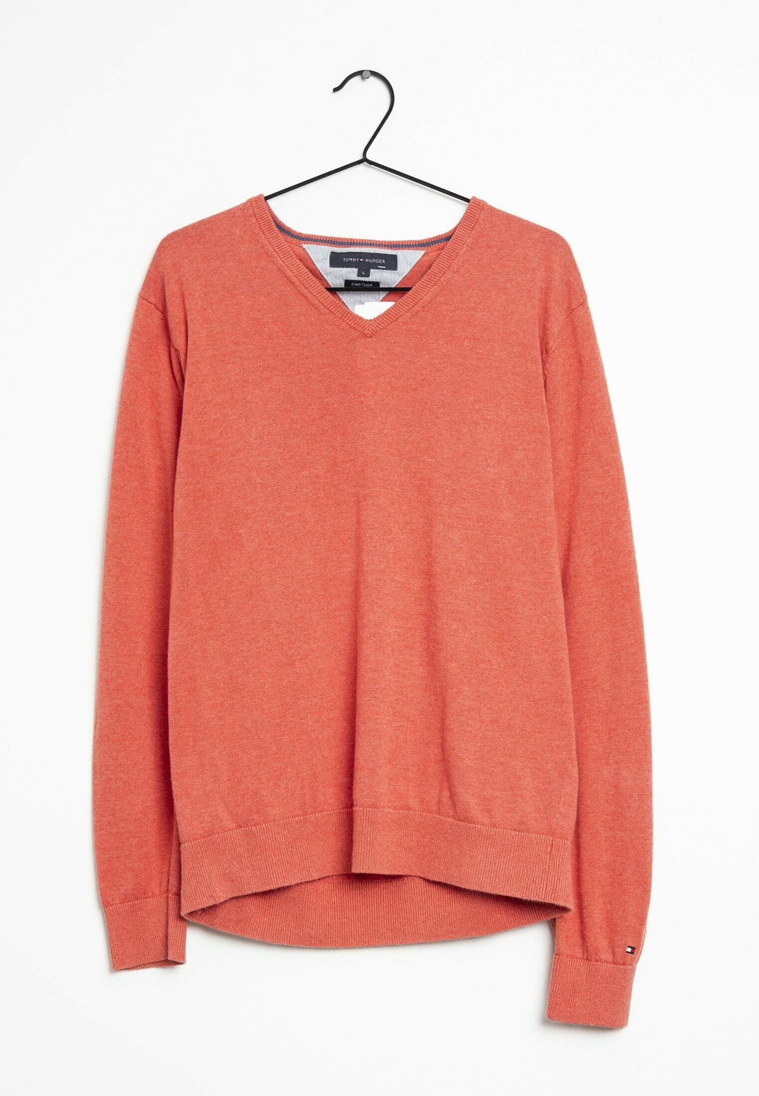 Cashmere Hilfiger Pulli Rot V Neck Hilfiger Pulli Damen Rot TOMMY