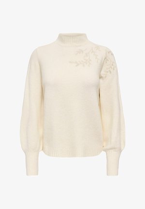 ONLY, ONLBEAUTY LS HIGH NECK EMB KNT - Πουλόβερ - whitecap gray