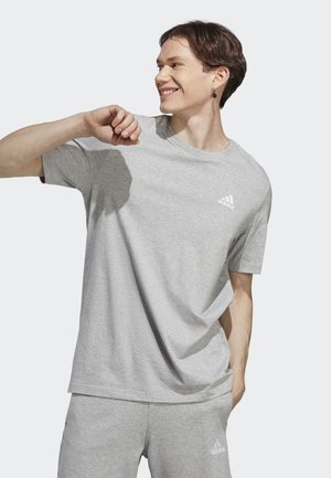 adidas Sportswear ESSENTIALS SINGLE EMBROIDERED SMALL LOGO - T-Shirt basic - medium grey heather