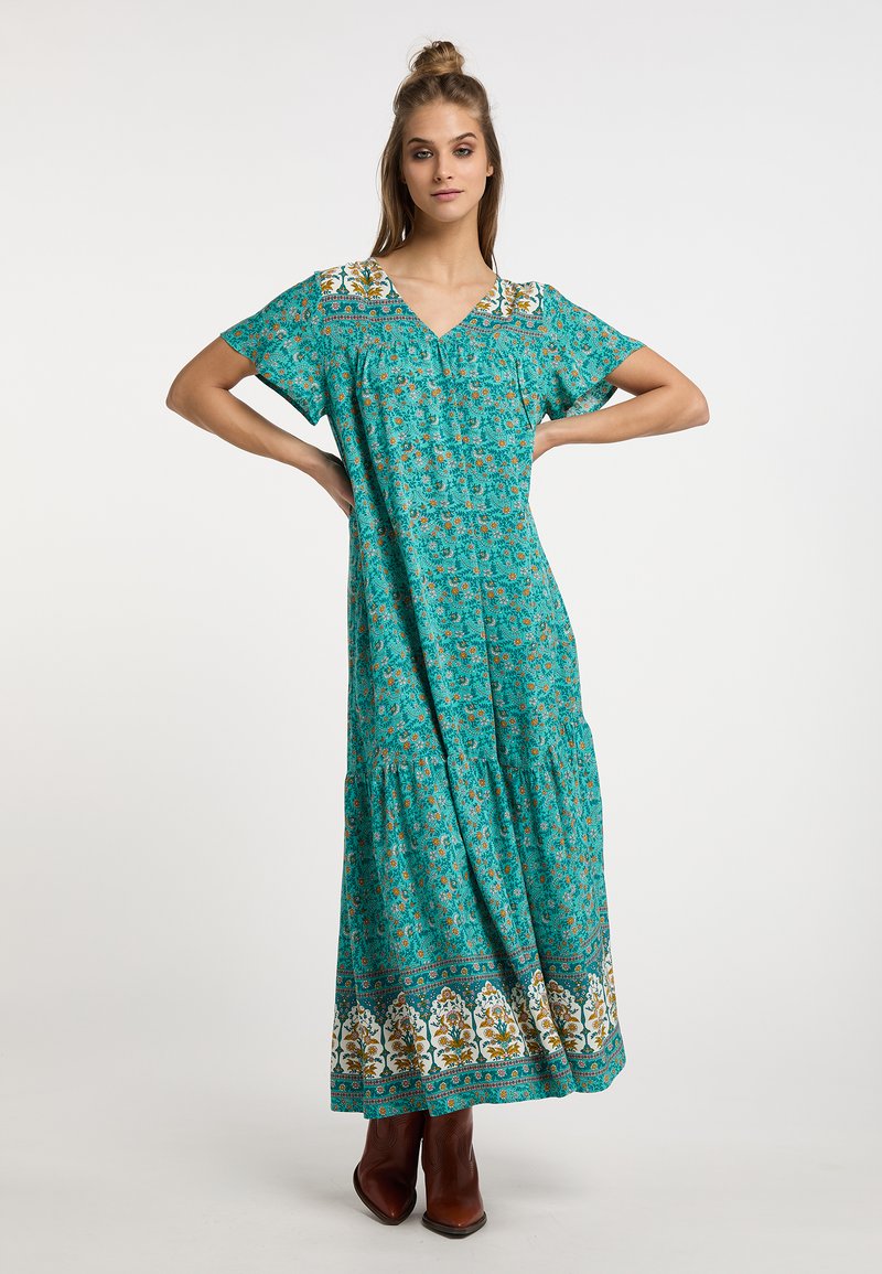 princess polly baby blue dress Hazel Turquoise Boho Dress Mini main image 0