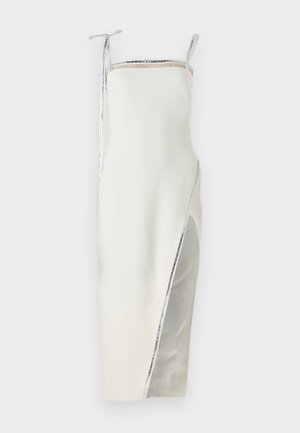 David Koma CRYSTAL TRIM DETAIL OPEN LEG DRESS - Pidulikud riided - white/silver