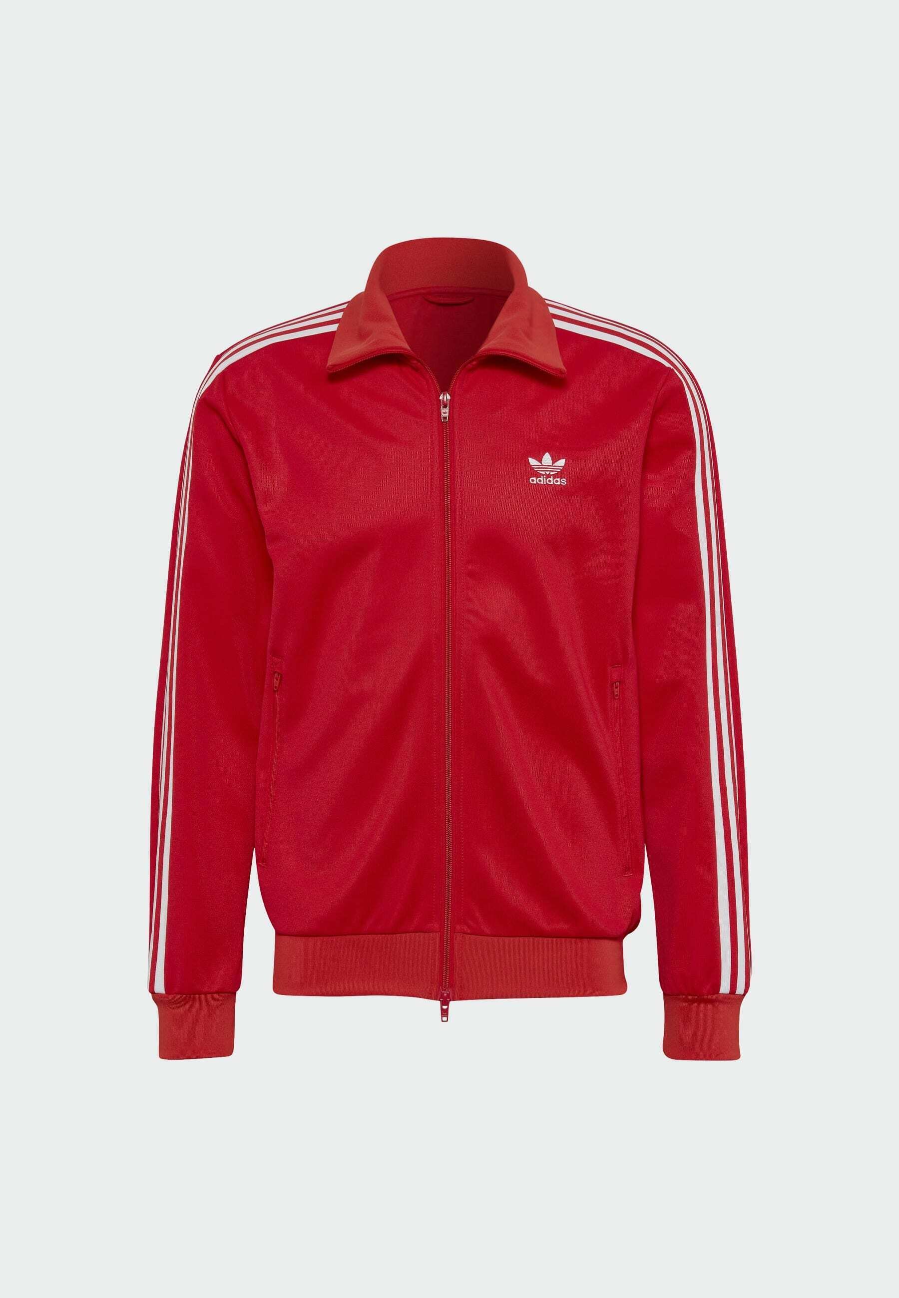 adidas beckenbauer jacket maroon