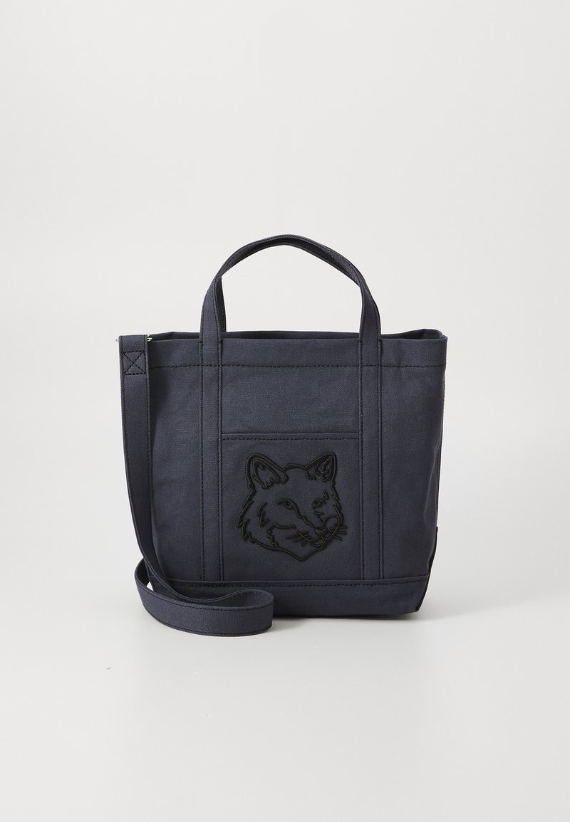 Maison Kitsuné - FOX HEAD SMALL TOTE UNISEX - Bolso de mano - slate grey, Ampliar