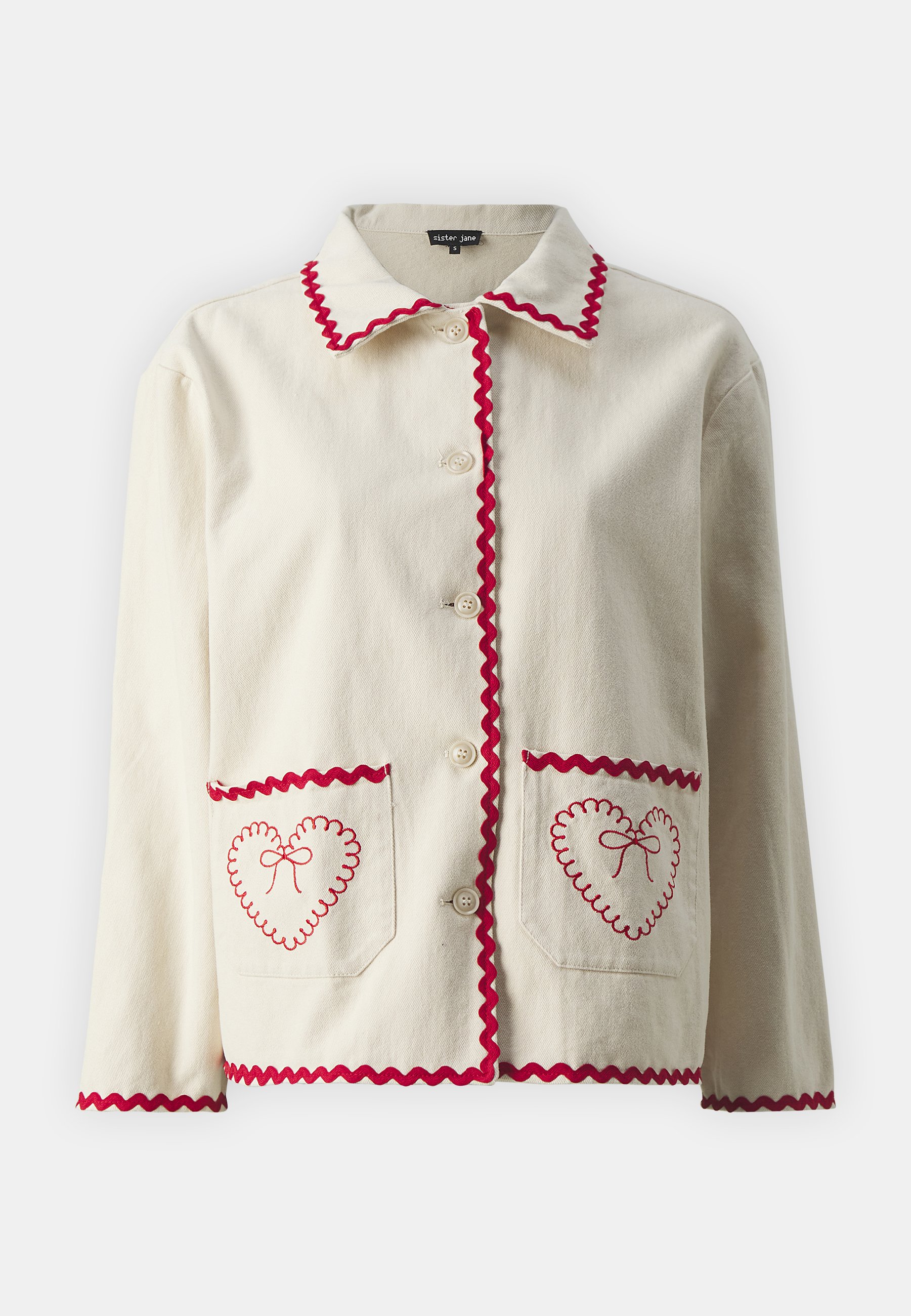 Sister Jane POSY EMBROIDERY JACKET - Denim jacket - natural/beige 
